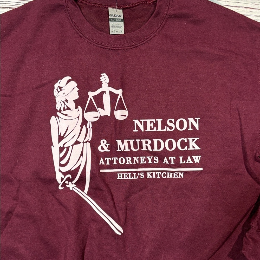 NWT Sage & Sprout Nelson & Murdock Marvel Daredevil Crewneck Sweatshirt - Picture 3 of 7